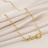 Women's Titanium Steel Geometric Minimalist Electrocardiogram Smart Love Clavicle Chain Necklace With Diamond Treatment