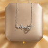 Women's Titanium Steel Geometric Minimalist Electrocardiogram Smart Love Clavicle Chain Necklace With Diamond Treatment