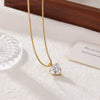 Women's Titanium Steel Geometric Minimalist Love Necklace With Box Chain And Electroplating