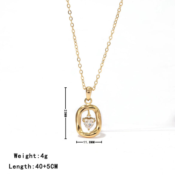 Women's Titanium Steel Geometric Mobius Pendant O Chain Necklace With Electroplating Design
