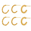 Women's Titanium Steel Geometric Pattern Cshaped Earrings With Electroplating And Cold Simple Style