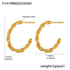 Women's Titanium Steel Geometric Pattern Cshaped Earrings With Electroplating And Cold Simple Style