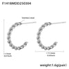 Women's Titanium Steel Geometric Pattern Cshaped Earrings With Electroplating And Cold Simple Style