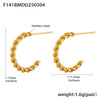Women's Titanium Steel Geometric Pattern Cshaped Earrings With Electroplating And Cold Simple Style