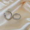 Women's Titanium Steel Geometric Pattern Polished Wheat Ear Woven Elegant Earrings