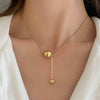 Women's Titanium Steel Geometric Pendant Necklace With Snake Bone Chain Electroplated Fashion Collarbone Jewelry
