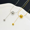 Women's Titanium Steel Geometric Pendant Necklace With Snake Bone Chain Electroplated Fashion Collarbone Jewelry