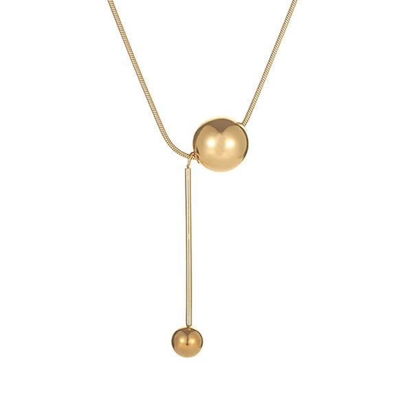 Women's Titanium Steel Geometric Pendant Necklace With Snake Bone Chain Electroplated Fashion Collarbone Jewelry