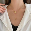 Women's Titanium Steel Geometric Pendant Necklace With Snake Bone Chain Electroplated Fashion Collarbone Jewelry