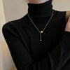 Women's Titanium Steel Geometric Pendant Necklace With Snake Bone Chain Electroplated Fashion Collarbone Jewelry