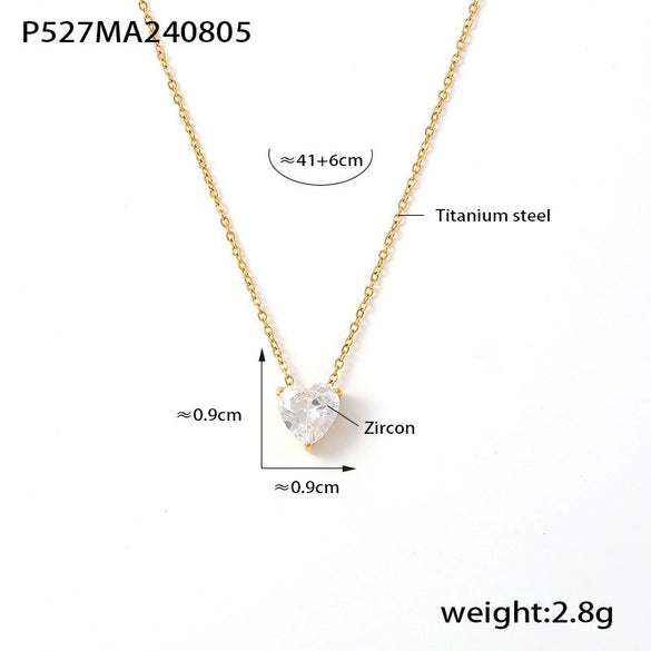 Women's 316L Stainless Steel Geometric Pendant Stacked Clavicle Chain 18K Goldplated Necklace