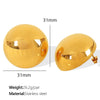 Women's 316L Stainless Steel Geometric Retro Metal Ball Eggshell Earrings With Electroplating