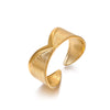 Women's Titanium Steel Geometric Retro Style 18K Gold Plated Opening Adjustable Ring