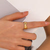 Women's Titanium Steel Geometric Retro Style 18K Gold Plated Opening Adjustable Ring