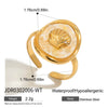 Women's Titanium Steel Geometric Ring With Oil Dropping Shattered Shellfish Design And Electroplating