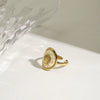 Women's Titanium Steel Geometric Ring With Oil Dropping Shattered Shellfish Design And Electroplating