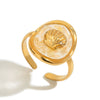 Women's Titanium Steel Geometric Ring With Oil Dropping Shattered Shellfish Design And Electroplating