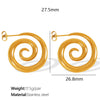 Women's 316L Stainless Steel Geometric Rotating Ring Earrings Electroplated With 18K Gold In Heavy Metal Style