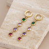 Women's Titanium Steel Geometric Round Zircon Earrings Light Luxury Style Electroplated