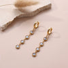 Women's Titanium Steel Geometric Round Zircon Earrings Light Luxury Style Electroplated
