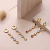 Women's Titanium Steel Geometric Round Zircon Earrings Light Luxury Style Electroplated