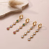 Women's Titanium Steel Geometric Round Zircon Earrings Light Luxury Style Electroplated