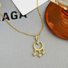 Women's Titanium Steel Geometric Star Dreamcatcher Necklace With Electroplating O Word Chain
