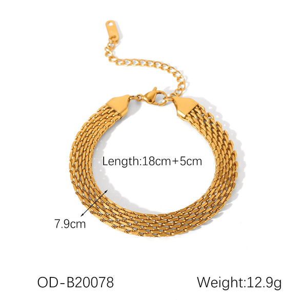 Women's Titanium Steel Geometric Style Bracelet With Vacuum Electroplating And Fine Polishing