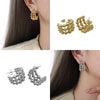 Women's Titanium Steel Geometric Style Polish Earrings