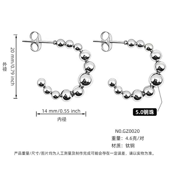 Women's Titanium Steel Geometric Style Polish Earrings
