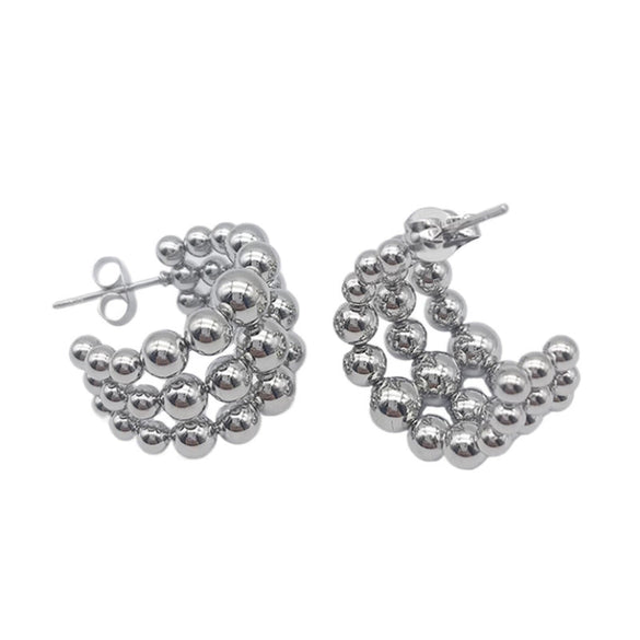 Women's Titanium Steel Geometric Style Polish Earrings