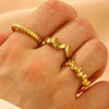 Women's Titanium Steel Geometric Style Ring With Electroplating