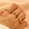 Women's Titanium Steel Geometric Style Ring With Electroplating