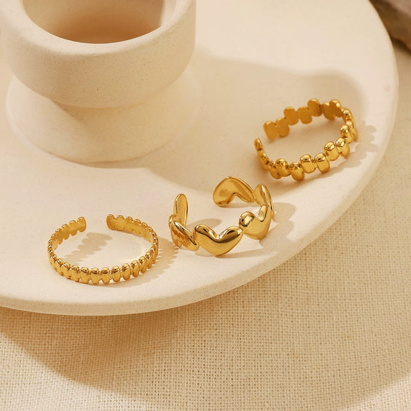 Women's Titanium Steel Geometric Style Ring With Electroplating