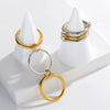 Women's Titanium Steel Geometric Threelayer Intertwined Ring With Electroplating Design