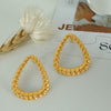 Women's 316L Stainless Steel Geometric Triangular Striped Electroplated Earrings