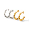 Women's Titanium Steel Geometric Twisted Cshaped Electroplated Earrings Jewelry