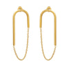 Women's 316L Stainless Steel Geometric Ushaped Chain Earrings 18K Gold Plated