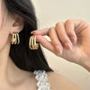 Women's Titanium Steel Geometric Ushaped Electroplated Earrings