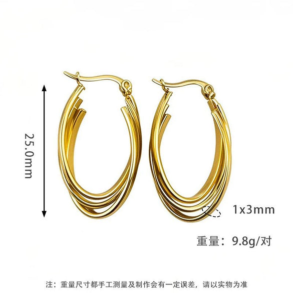 Women's Titanium Steel Geometric Ushaped Electroplated Earrings