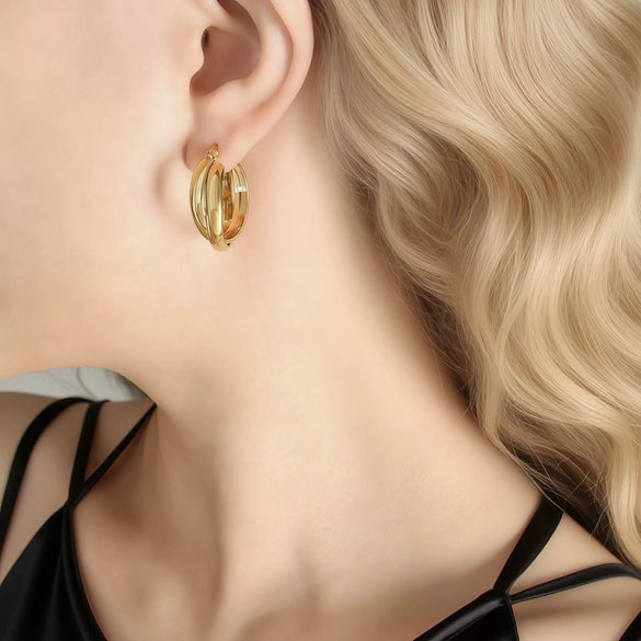Women's Titanium Steel Geometric Ushaped Electroplated Earrings