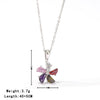 Women's Titanium Steel Geometric Windmill Pendant Necklace Electroplated Minimalist Style