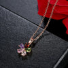 Women's Titanium Steel Geometric Zircon Necklace With Snake Bone Chain Electroplated Simple Elegant Clavicle Chain