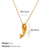 Women's 316L Stainless Steel Gold Plated Dolphin Fish Whale Pendant Necklace Fashion Style