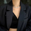 Women's Titanium Steel Gold Plated Flat Snake Bone Chain Geometric Necklace Fashion Clavicle Chain For Layering
