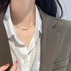 Women's Titanium Steel Gold Plated Flat Snake Bone Chain Geometric Necklace Fashion Clavicle Chain For Layering