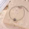 Women's Titanium Steel Gold Plated Geometric Flower Bracelet With Electroplating Simple Style