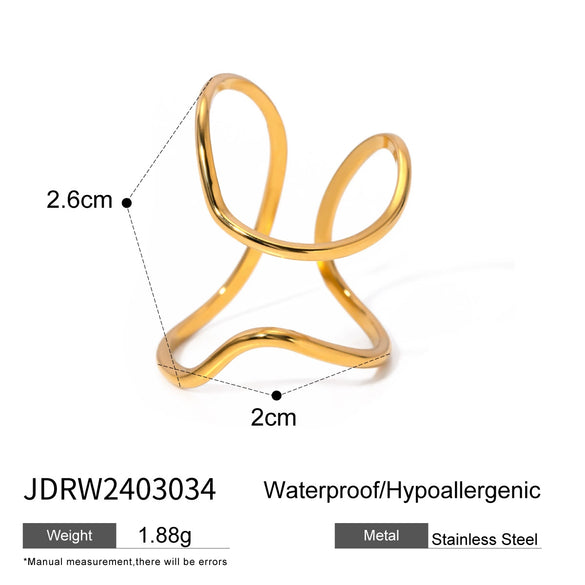 Women's Titanium Steel Gold Plated Non Fading Ring With Geometric Design Light Luxury Stainless Steel Jewelry And High End Accessories Electroplating Processing