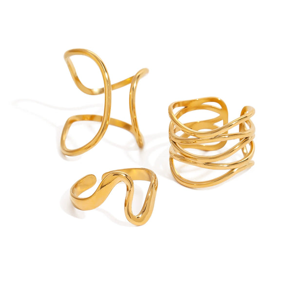 Women's Titanium Steel Gold Plated Non Fading Ring With Geometric Design Light Luxury Stainless Steel Jewelry And High End Accessories Electroplating Processing