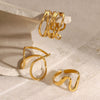 Women's Titanium Steel Gold Plated Non Fading Ring With Geometric Design Light Luxury Stainless Steel Jewelry And High End Accessories Electroplating Processing